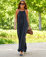 Macias - Lässiges Neckholder-Kleid in Schwarz