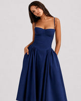 Hadley - Stilvolles Camisole-Kleid in Blau