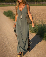 Riley - Lockeres Maxikleid in Grün