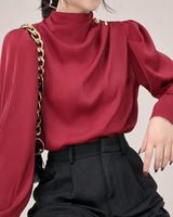 Susan - Elegante Bluse mit Lockerem Schnitt in Rot