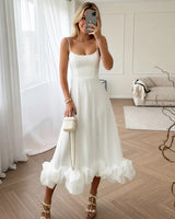 Cecily - Anmutiges Midikleid in Weiß