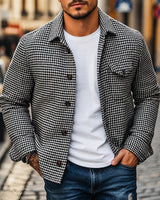 Andrew - Retro Einreihiges Hemdjacke in Schwarz