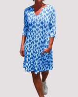 Jazmin - Lässiges Midikleid mit Rüschen in Blau