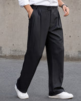 Clayton - Lässige Weite Hose in Schwarz