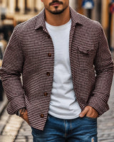 Andrew - Retro Einreihiges Hemdjacke in Braun