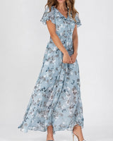 Lea - Ein vielseitiges Blumen-Midikleid für jede Gelegenheit in Blau