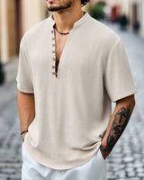 Fabio - Stilvolles Kurzarmhemd in Beige