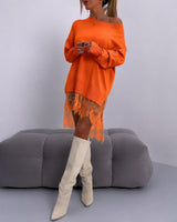 Eleanor - Elegantes Kleid mit schulterfreiem Schnitt in Orange
