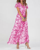 Lea - Ein vielseitiges Blumen-Midikleid für jede Gelegenheit in Rosa
