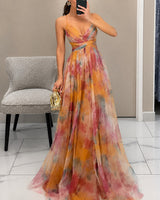 Michelle - Florales Maxikleid in Orange
