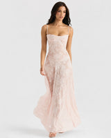 Jazmine - Stilvolles, schmales Maxikleid in Pink