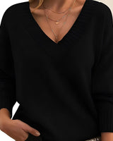 Mollie - Luftiger Damenpullover mit entspanntem Design in Schwarz