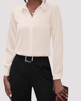Alisa - Elegantes Button-Up-Hemd in Beige