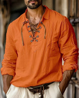 Nathan - Leichtes Langarmhemd in Orange