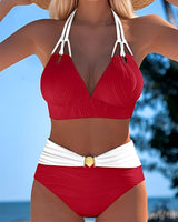Camille - Schicker Bikini mit hoher Taille in Rot