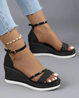 Mildred - Stilvolle Sandalen mit Schnalle in Schwarz