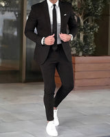 Zion - Formeller Slim Fit Anzug in Schwarz