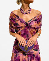 Bernice - Elegantes Gerafftes Maxikleid in Lila