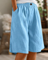 Eileen - Lässige Weite Shorts in Hellblau