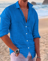 Anthony - Lässiges Langarmhemd in Blau