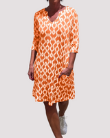 Jazmin - Lässiges Midikleid mit Rüschen in Orange