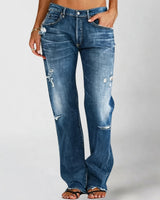 Stacey - Stilvolle Weitbein-Jeans in Dunkelblau