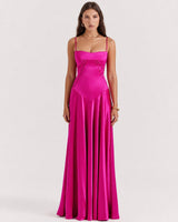 Jazmine - Stilvolles, schmales Maxikleid in Rot