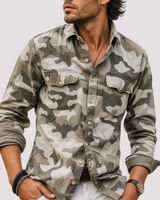 Jeffrey - Tarn-Revers-Cargohemd in Khaki