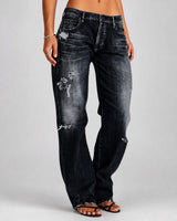 Stacey - Stilvolle Weitbein-Jeans in Schwarz