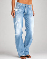 Stacey - Stilvolle Weitbein-Jeans in Hellblau
