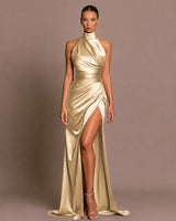 Elle - Elegantes langes Kleid in Gold