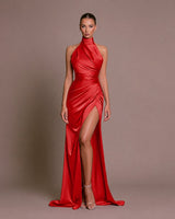 Elle - Elegantes langes Kleid in Rot