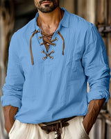 Nathan - Leichtes Langarmhemd in Blau