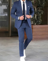 Zion - Formeller Slim Fit Anzug in Blau
