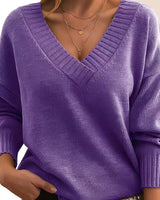 Mollie - Luftiger Damenpullover mit entspanntem Design in Lila