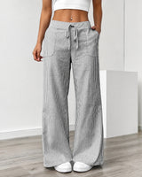 Amanda - Bequeme Gestreifte Hose mit Taschen in Grau