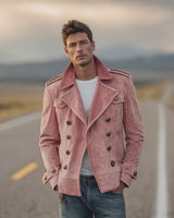 Marv - Stilvolle Zweireihige Jacke in Rosa