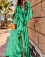 Janice - Stilvolles, farbenfrohes Maxikleid in Grün