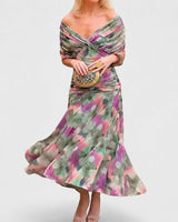 Bernice - Elegantes Gerafftes Maxikleid in Rosa