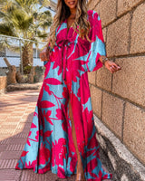 Janice - Stilvolles, farbenfrohes Maxikleid in Rot