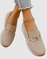 Elle - Lässige Loafer mit Schnalle in Beige