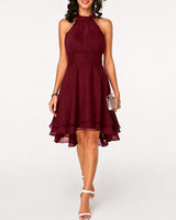 Kristina - Elegantes Kurzes Neckholderkleid in Rot