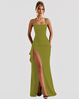 Kelly - Elegantes Maxikleid mit hohem Schlitz in Grün