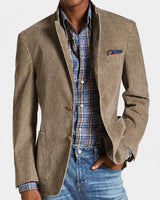 Marco - Retro Einreihiger Blazer in Khaki