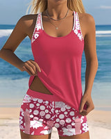 Tyrese - Stilvoller Tanktop-Badeanzug in Rosa