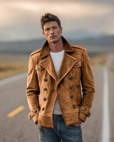 Marv - Stilvolle Zweireihige Jacke in Braun