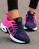 Lina - Bequeme Sneaker mit luftdurchlässiger Polsterung in Rosa Blau