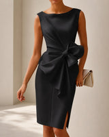 Esmee - Elegantes Minikleid mit Schleife in Schwarz