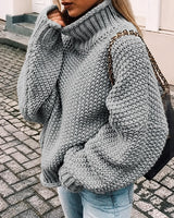 Vale - Lässiges, einfaches Rollkragen-Shirt in Grau