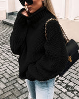 Vale - Lässiges, einfaches Rollkragen-Shirt in Schwarz